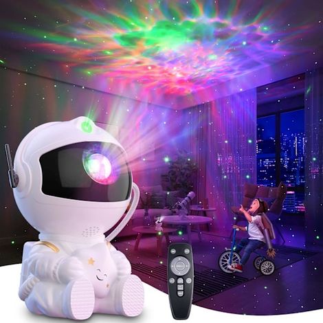 Projecteur de ciel étoilé astronaute avec galaxie, veilleuse, télécommande, USB, rotation à 360°, luminosité réglable. (1/5)