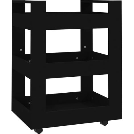 Maison Exclusive - Carrito de cocina madera contrachapada negro 6