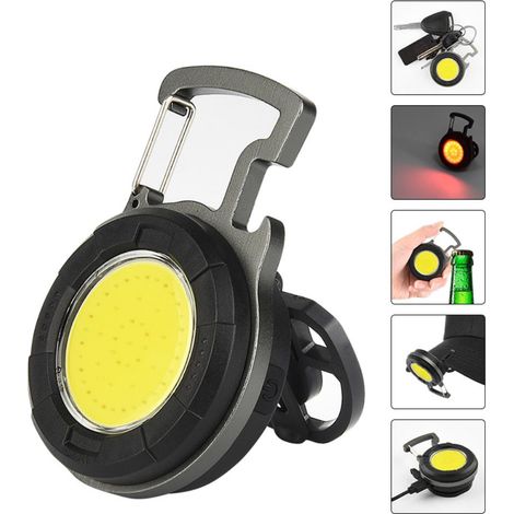 Wiederaufladbare LED-Taschenlampe, 800 lm, 4 Leuchtmodi, klappbarer Ständer und Flaschenöffner, klein und tragbar (1/5)