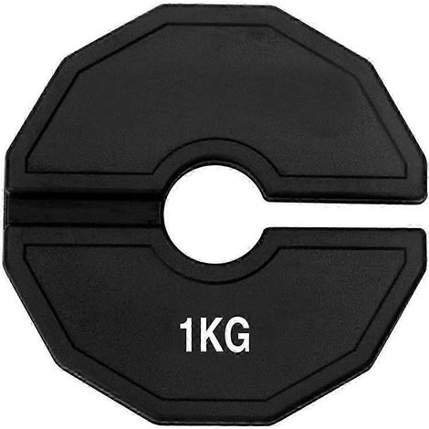 Disques de musculation micro-plaques pour haltères, poids fractionnés, en caoutchouc, noirs, 1 kg (1/5)