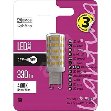 LED Ampoule Classic JC, verre, 3, 5 W, G9, transparent, 1, 6 x 5, 1 cm