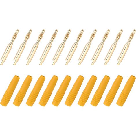 10 pièces Connecteurs Banane 2mm Mâle Isolés Jaunes pour Matériel de Test Électronique (1/5)