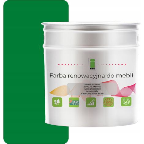 Peinture pour meubles de cuisine RAL 6010 vert mat 2,5 L pour façades en bois 2 en 1 (1/5)