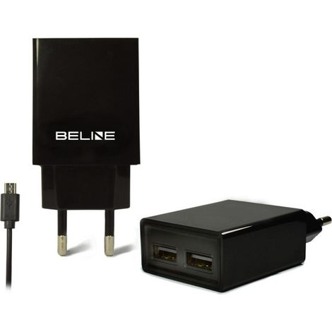 10W Beline 2xUSB-Wandladegerät Schwarz (1/2)