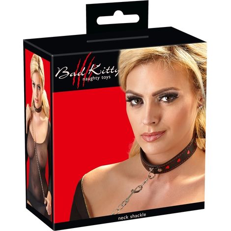 Bad Kitty - Collare nero con catena argentata (1/5)