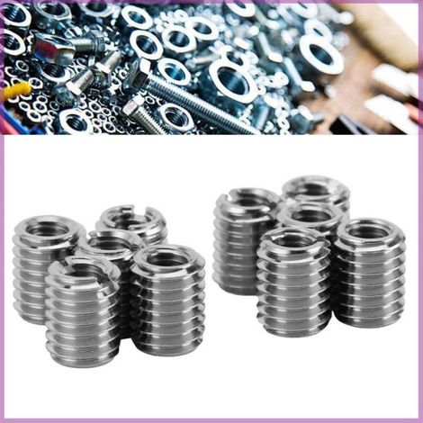 Cocosity 10pcs Filetage Insert Kit Ecrou De Reparation Boitier De Filetage Acier Inoxydable M5x0.8 M8x1.25 0.4in Longueur (1/4)