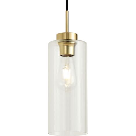 QAZQA Suspension Art Déco dorée avec verre transparent pour (1/5)