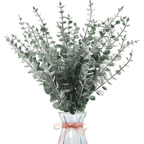 Eucalyptus Artificiel,Branches Artificielle, Plantes Artificielles Eucalyptu, Faux Vert Feuilles Tiges pour Decoration Maison Fête Mariage Décoration (1/5)