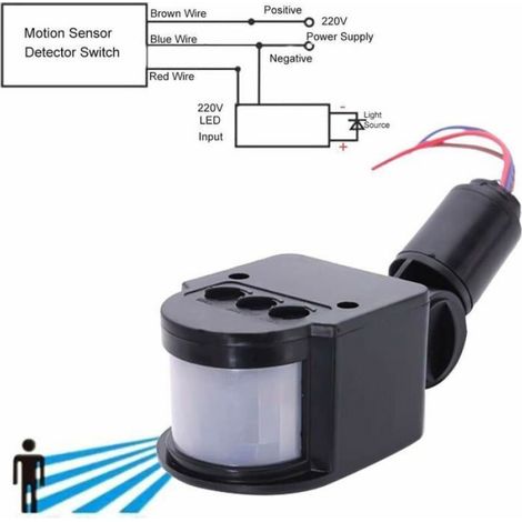 Interrupteur Détecteur De Mouvement PIR - Tension Ac 85 V À 220 V - Pour Éclairage Automatique - 1 Pièce (1/4)