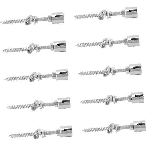 10 Stück Kreuzkabelklemmen aus korrosionsbeständigem Edelstahl 316 mit Gewindestange für Seile bis 3/4 Zoll (3 mm / 0,12 Zoll). (1/5)