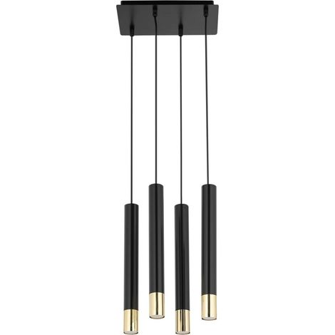 Suspension moderne noire/or 4 lumières Sopel Grand Sigma (1/5)