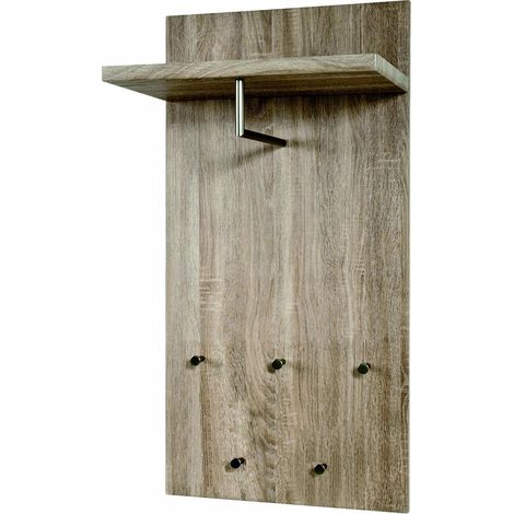 Patére en MDF Coloris Décor chêne truffe- L49 x P31 x H100 cm