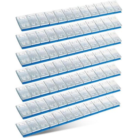 piezas de tiras de contrapeso de 5 g para equilibrado de ruedas, tiras adhesivas galvanizadas para equilibrador de neumáticos, cables de equilibrado de llantas, 12 barras de contrapeso adhesivas de 5  (1/5)