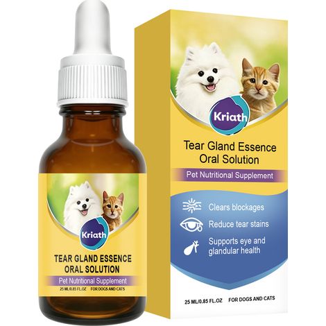 Solution buvable de sérum oculaire doux pour animaux de compagnie, idéale pour le nettoyage et les soins quotidiens des yeux – 25 ml (1/5)