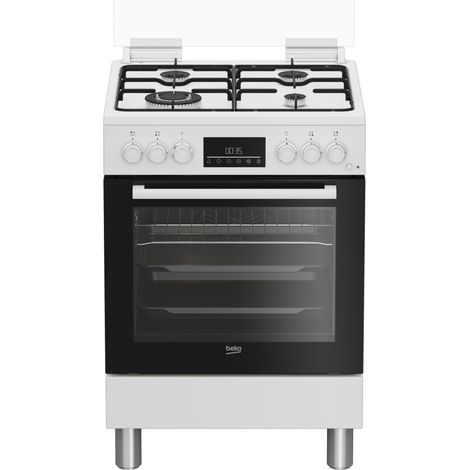 Beko Cucina Forno Elettrico Ventilato con Grill Elettrico e Timer ,coperchio in vetro, ventilazione tangenziale, Classe A, Display LED XL, Bianco (1/5)