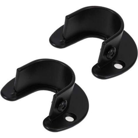 2 pièces support de tringle à vêtements mural, support de tringle à rideau, douille de tringle à rideau de douche pour tringle à vêtements de 1,26 "de diamètre (1/5)