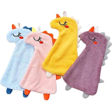 Kleines Handtuchset, 4 weiche, hängende Küchenhandtücher für Küche, Bad und WC, Handtücher aus Korallenvlies-ABS (1/5)