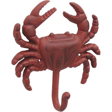 Patère murale métal design crabe 12x5x13.5 cm, accroche vêtements entrée salle de bain, porte-manteau décoratif robuste (1/3)