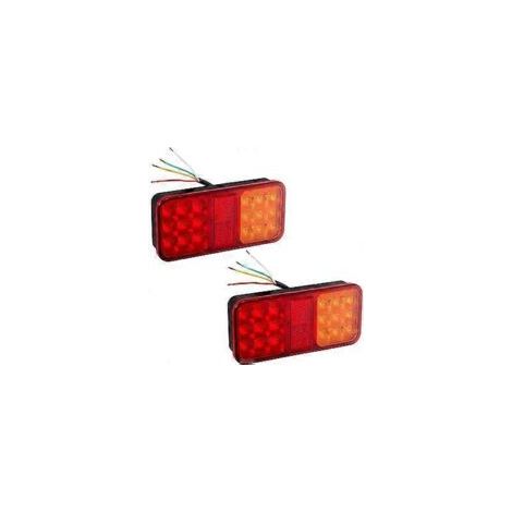 Set mit 2 multifunktionalen 12V-LED-Rückleuchten, universelle Bremsleuchten für Anhänger. - Crezuo