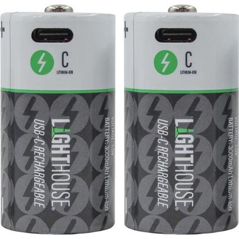 Lighthouse C USB-C Rechargeable Li-Ion Battery Pack of 2