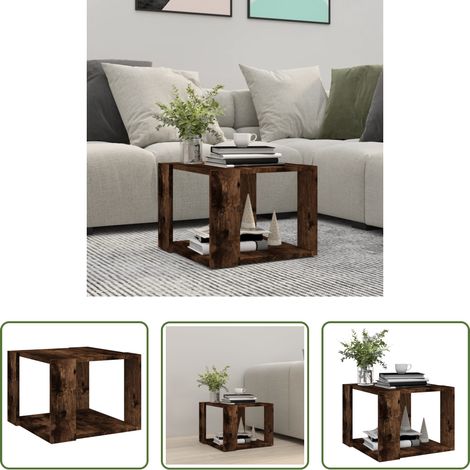 Rangement -  Table basse Chêne fumé 40x40x30 cm Bois d'ingénierie (1/5)
