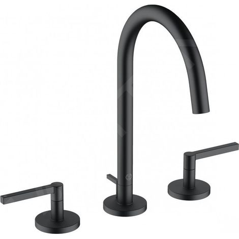 NOVA FONTE Robinet de lavabo PURISTE Montage à trois trous noir mat (1/4)