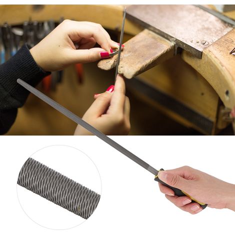 Lime ronde en acier de 30 cm (12 pouces) avec manche, outil d'affûtage et de façonnage pour projets métalliques, lime à dents moyennes (1/5)