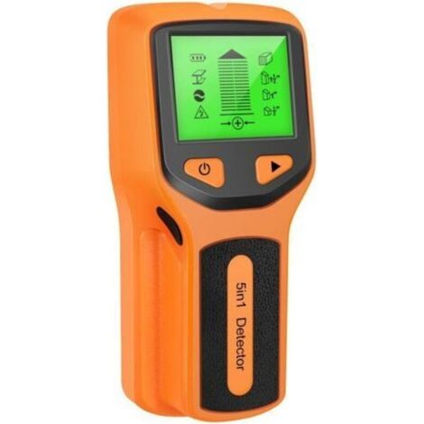 5-in-1 Wandständerdetektor mit LCD-Bildschirm und Kanten- und Mittendetektor zur Erkennung von Holz, Elektrokabeln und Metallen (Gelb) (1/5)