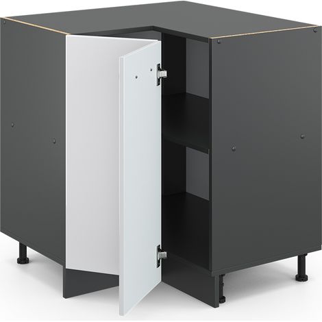 Mobile ad angolo cucina R-Line, Bianco lucido, 75.6 cm , PL Rovere, Vicco