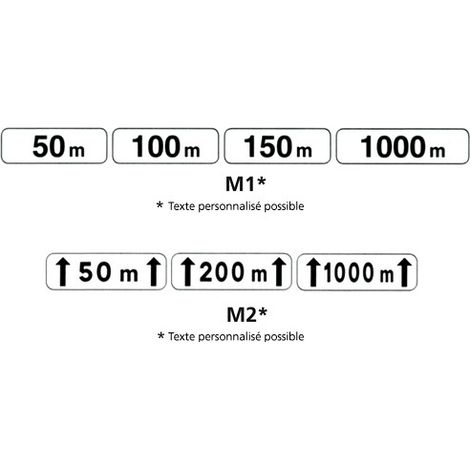 Panonceaux routier - Type M1 et M2 (M1galva) - M2 - 500 x 150 mm