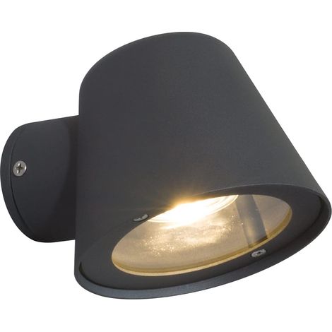 Applique Murale Extérieure GU10 LED 5W Étanche IP44 Éclairage Mural pour Terrasse Salle de bain Jardin Patio Couloir, Gris Foncé, Aluminium (1/5)