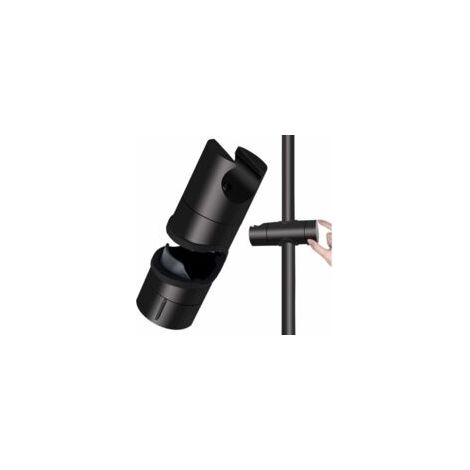 Soporte para cabezal de ducha, soporte universal para cabezal de ducha de 18-25 mm de diámetro exterior para barra deslizante (negro mate) - Crezuo