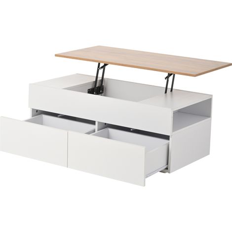CAIziTable basse 1005040 cm, réglable en hauteur, avec tiroirs (1/5)