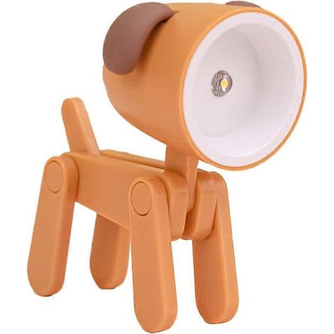 Mini-LED-Nachtlicht, verstellbar, Schreibtischlampe, Leselampe, niedliche Haustierlampe, Augenschutz, Tischlampe für Zuhause, Zimmerdekoration, Hund, Orange (1/5)