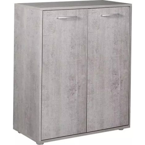 Armadietto Multiuso 2 Ante 87,6x35,3x72 cm in Truciolare Nobilitato Cemento