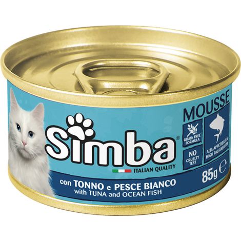 ALIMENTO PER GATTI 'MOUSSE' tonno e pesce bianco - gr 85- 24 pezzi - MONGE