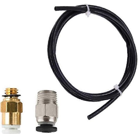 Kit de mise à niveau pour imprimante 3D avec connecteurs pneumatiques KJH04-M6 et PC4-01, tube PTFE de 1 m pour extrudeuse Bowden de 1,75 mm, noir (noir) (1/5)