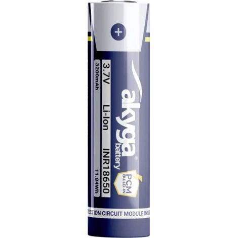 Batteria agli ioni di litio INR18650 Akyga AKY2461 3,7 V / 3200 mAh con protezione (1/2)
