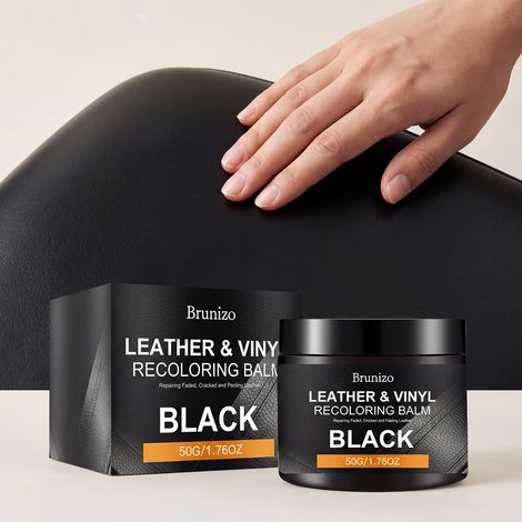 Pâte de restauration de couleur pour cuir noir (canapés, chaussures et sacs) - soin réparateur, d'entretien et lustrant pour les craquelures - 50 g (1/5)