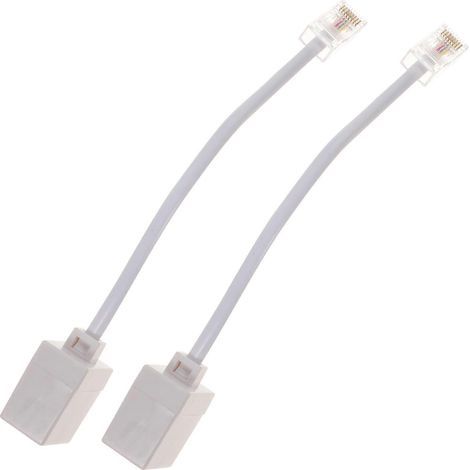 Adaptateurs RJ11 vers RJ45 (téléphone vers Ethernet) - 18,00 x 2,20 x 1,50 cm - Voir illustration (1/3)