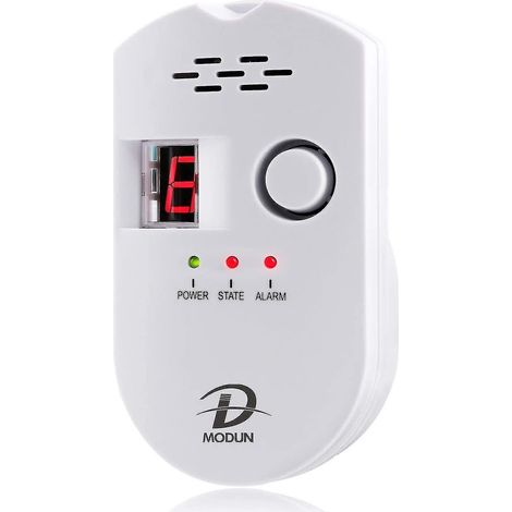 Gas Detector, Lpg/natural Gas/coal Leak Detector, Plug-in Sensor Monitor With Audible Alarm And Led Number Display, Alarm (1/5)