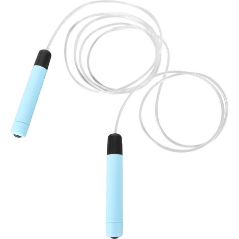 Corde à sauter LED avec poignée ergonomique, lumineuse et amusante, idéale pour les étudiants et les adultes souhaitant se dépenser (bleue). (1/5)