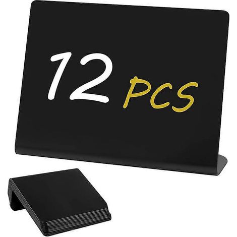 Lot de 12 mini-panneaux ardoise, étiquettes alimentaires réutilisables en PVC pour buffets et marque-places. (1/5)