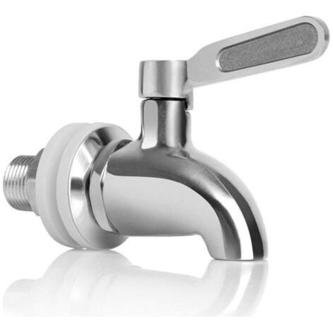 Remplacement de Robinet de Distributeur de Boissons,Robinet de Tonneau du Vin et de la Bière ou de Boisson en Acier Inoxydable, Inusable,16mm Robinet de Rechange pour Distributeur，une pièce, argent,Fo