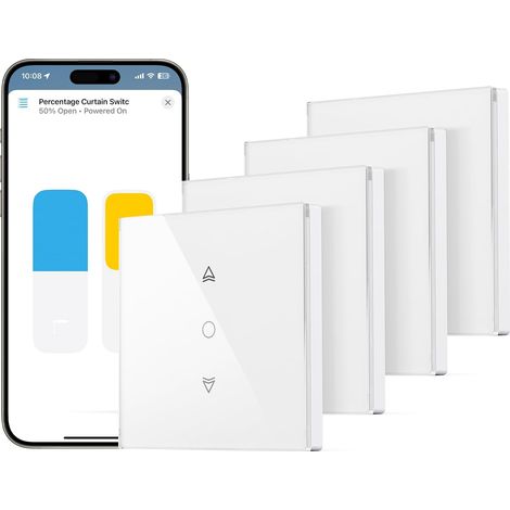 Interrupteur Connecté WiFi Volet Roulant [Fil Neutre]  Interrupteur Intelligent Pour Rideau Compatible Google Home, Calibrage En Un Clic (1/5)