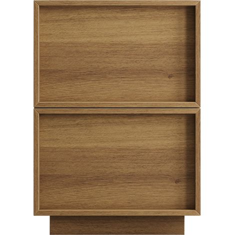 Table de nuit chêne style médiéval-moderne 38x48x50 cm - Sans tiroir - Design minimaliste - Pour chambre à coucher - Meuble de chevet épuré (1/5)