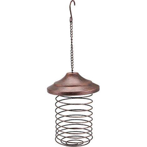 Mangeoire à oiseaux en fer, suspendue pour l'extérieur, portable, pour oiseaux sauvages, porte-boules de graisse, accessoire pour oiseaux de compagnie dans les parcs et jardins. (1/5)