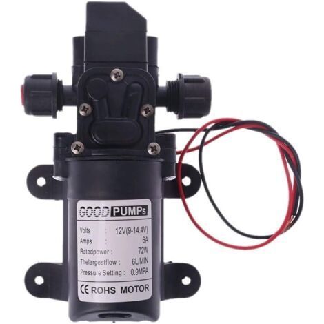 Pompe à eau 12V pour camping-car – Débit 6L/min – Pression 130PI – Moteur en acier inoxydable – Pour systèmes hydroponiques et aquariums (1/5)