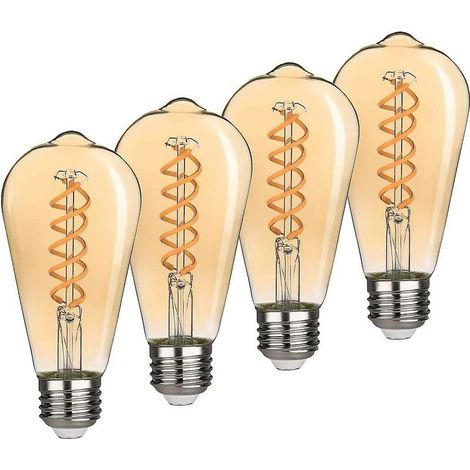 VURAHOME - Ampoule Led Edison Vintage St64 6w, Filament Led Spirale Flexible Antique (1/5)