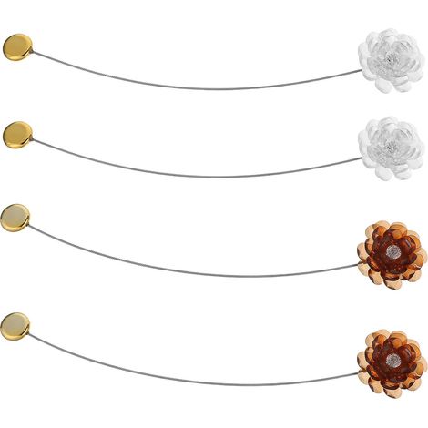 de 4 Embrasses de Rideaux Magntiques Fleurs en Fil dacier et (1/5)